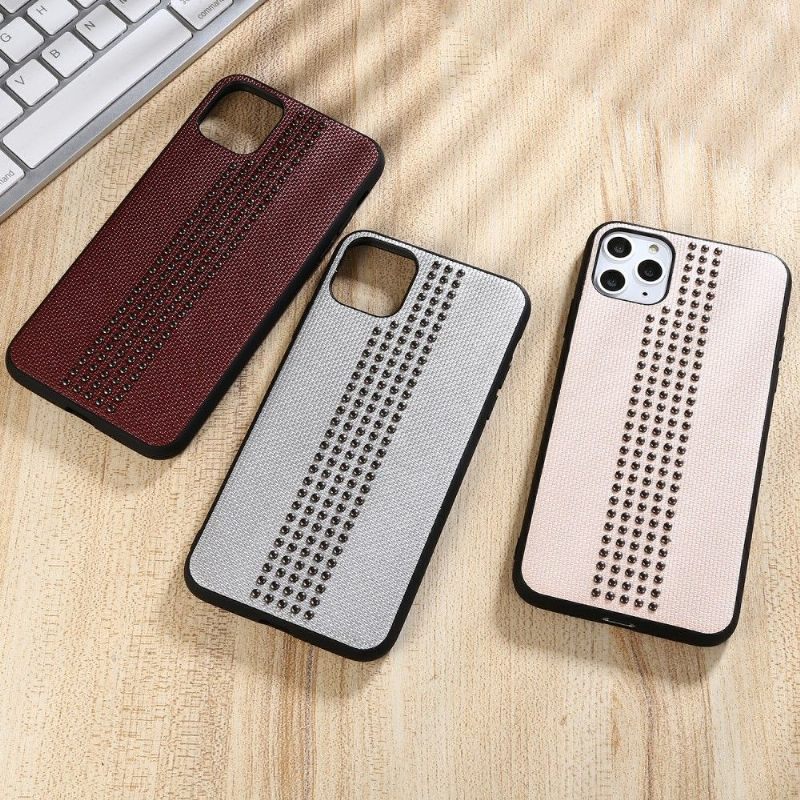 Hoesje voor iPhone 11 Pro Max Klinknagels Leereffect