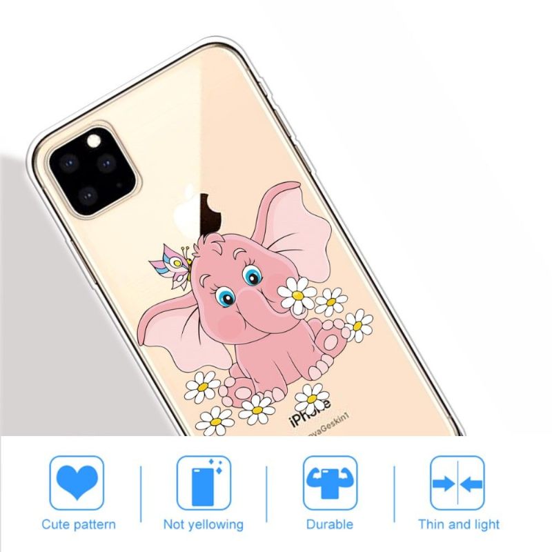 Hoesje voor iPhone 11 Pro Max Olifant Bloemen