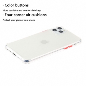 Hoesje voor iPhone 11 Pro Max Semi-transparant Met Knopkleur