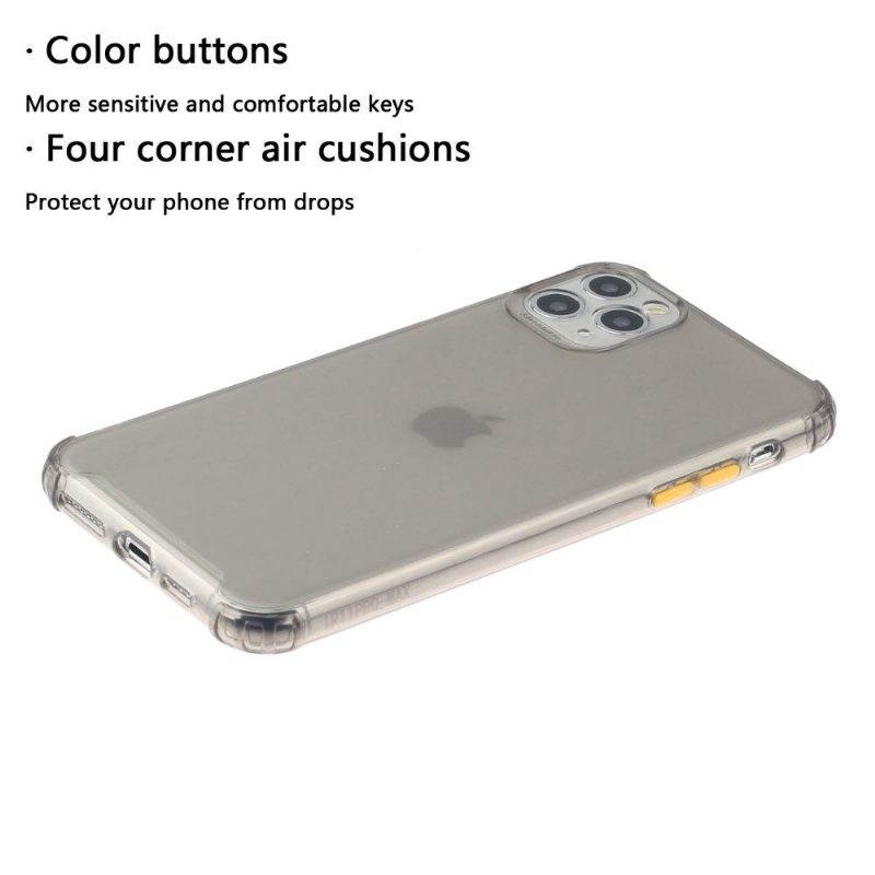 Hoesje voor iPhone 11 Pro Max Semi-transparant Met Knopkleur