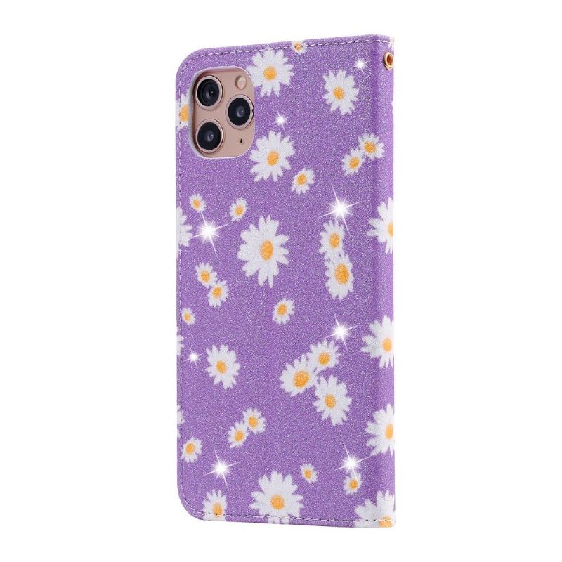 Leren Hoesje voor iPhone 11 Pro Max Bescherming Madeliefjes