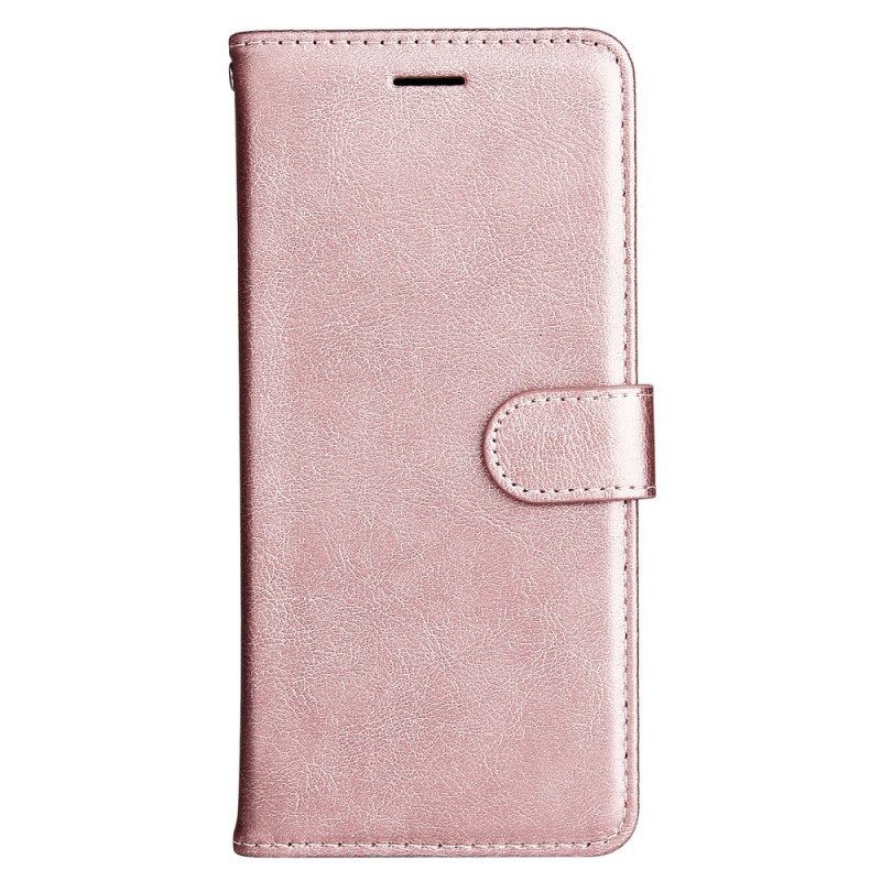 Flip Case voor Xiaomi Redmi Note 12 5G Met Ketting Effen Met Bandje