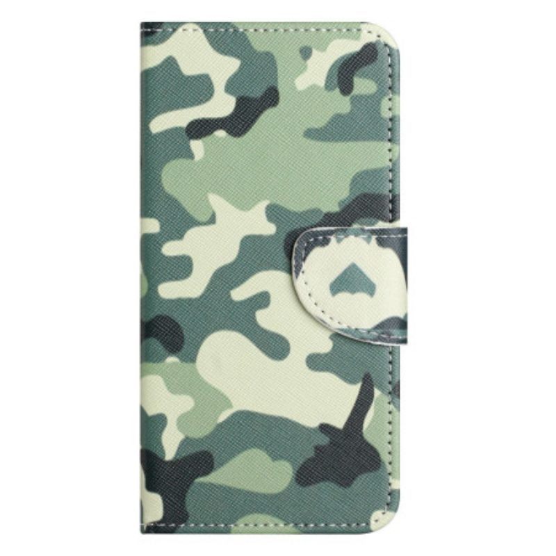 Folio-hoesje voor Xiaomi Redmi Note 12 5G Met Ketting Camouflage Met Bandjes