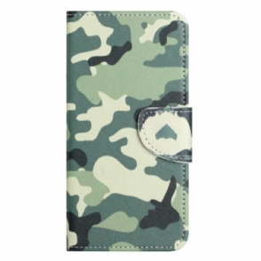 Folio-hoesje voor Xiaomi Redmi Note 12 5G Met Ketting Camouflage Met Bandjes