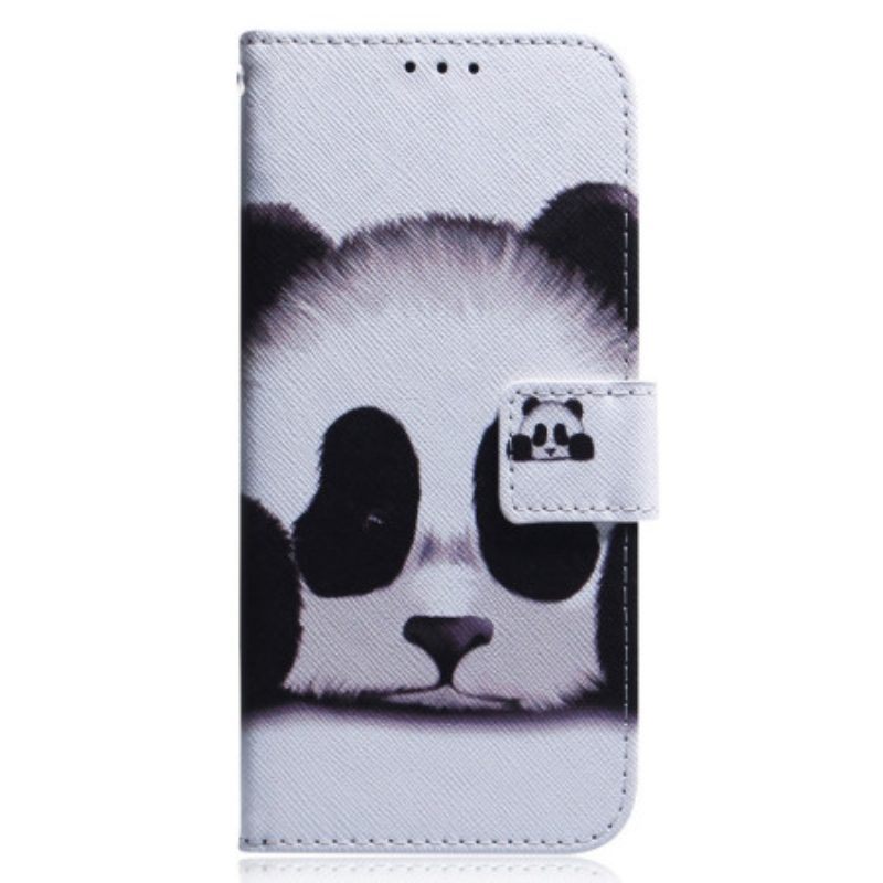 Leren Hoesje voor Xiaomi Redmi Note 12 5G Met Ketting Strakke Panda