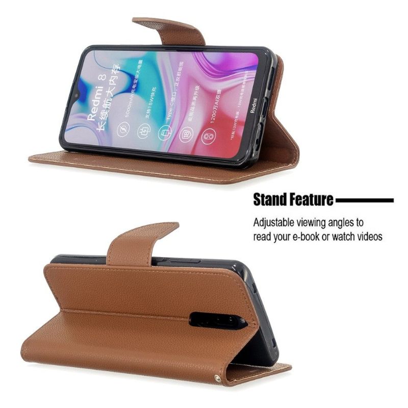 Cover voor Xiaomi Redmi Note 8 Folio-hoesje Folio Met Generfd Leereffect