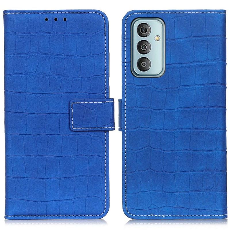 Folio-hoesje voor Samsung Galaxy M13 Croco-look Stiksels