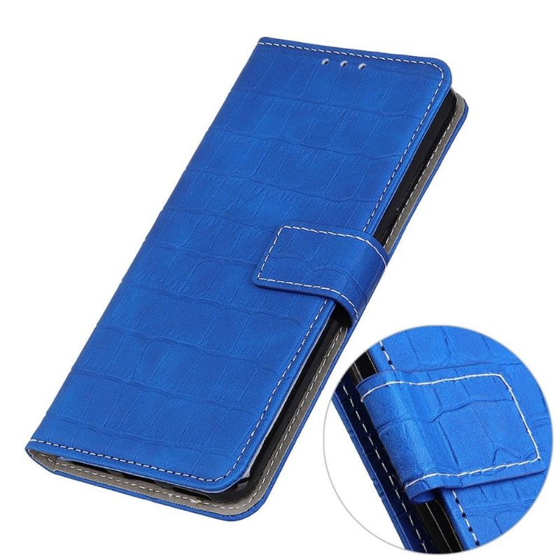 Folio-hoesje voor Samsung Galaxy M13 Croco-look Stiksels