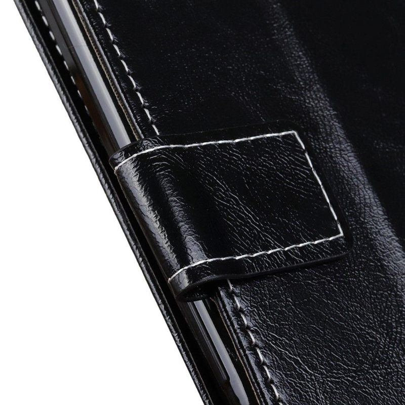 Folio-hoesje voor Samsung Galaxy M13 Luxe Stiksels Met Leereffect