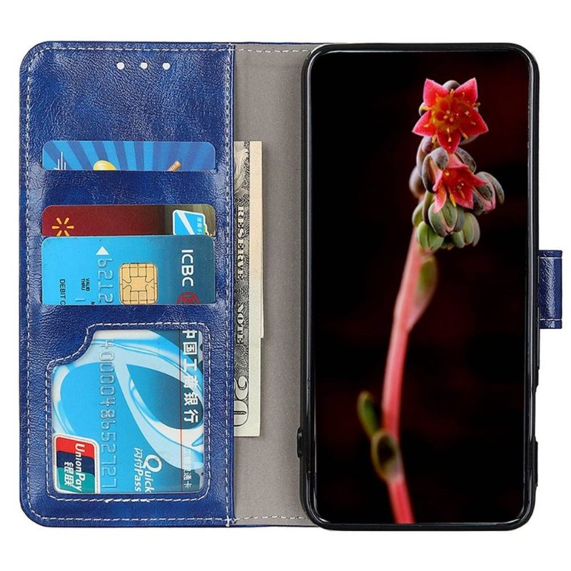 Folio-hoesje voor Samsung Galaxy M13 Luxe Stiksels Met Leereffect