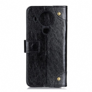 Cover voor Nokia 3.4 / Nokia 5.4 Anti-fall Simon Kunstleer Klinknagels