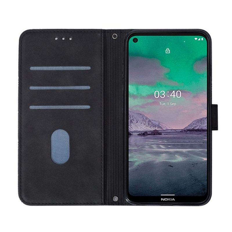 Folio-hoesje voor Nokia 3.4 / Nokia 5.4 Geometrisch Ontwerp Met Riem