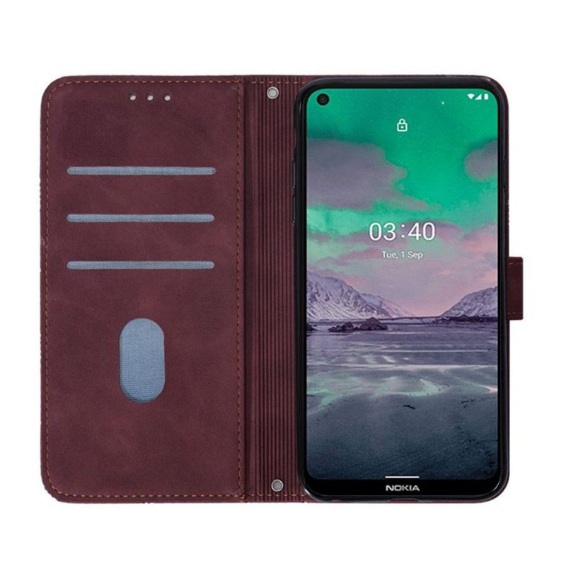 Leren Hoesje voor Nokia 3.4 / Nokia 5.4 Geometrisch Ontwerp Met Riem