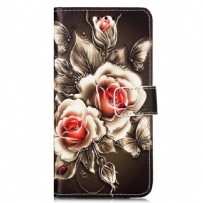 Folio-hoesje voor Samsung Galaxy A54 5G Met Ketting Riem Rozen