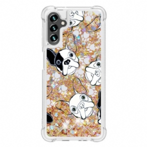 Hoesje voor Samsung Galaxy A54 5G Mr Dog Pailletten