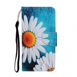 Leren Hoesje voor Samsung Galaxy A54 5G Met Ketting Zwarte Bandjes