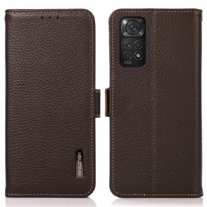 Folio-hoesje voor Xiaomi Redmi Note 11 / 11S Lychee Leer Khazneh Rfid