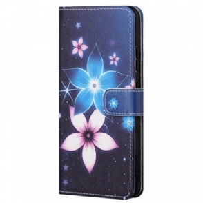 Folio-hoesje voor Xiaomi Redmi Note 11 / 11S Met Ketting Maanband Bloemen