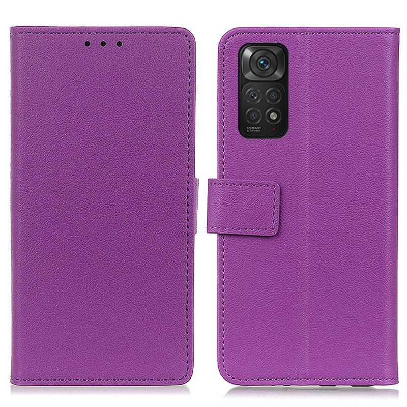 Folio-hoesje voor Xiaomi Redmi Note 11 / 11S Premium Lychee Kunstleer