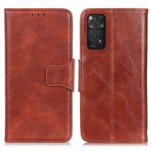 Leren Hoesje voor Xiaomi Redmi Note 11 / 11S Folio-hoesje Getextureerde Magnetische Flap