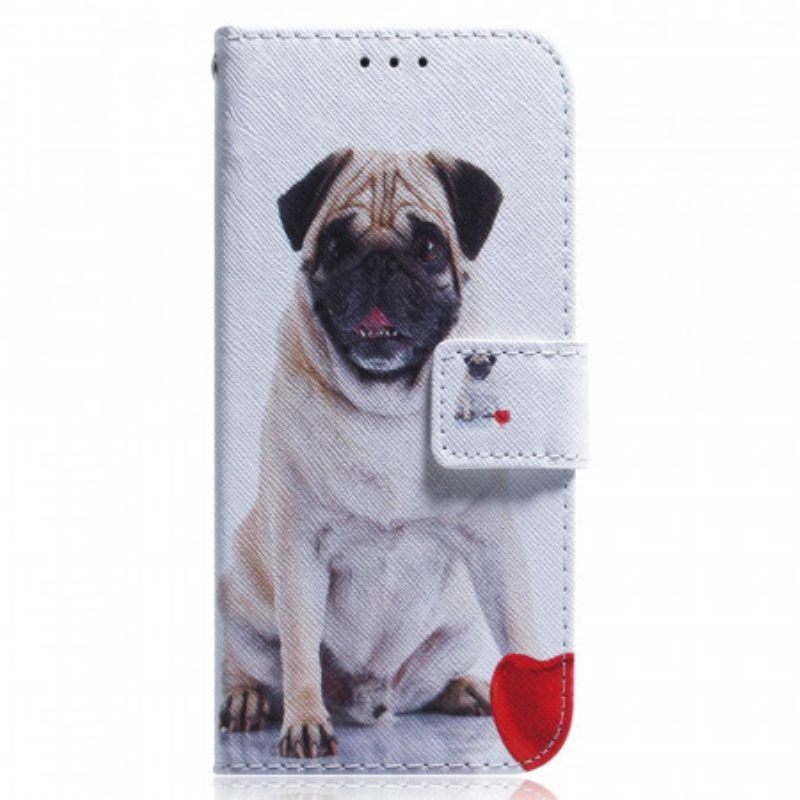 Leren Hoesje voor Xiaomi Redmi Note 11 / 11S Mops Hond