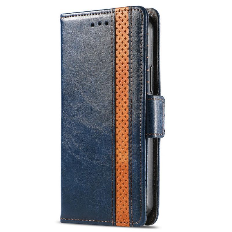 Leren Hoesje voor Xiaomi Redmi Note 11 / 11S Tweekleurige Dubbele Sluiting