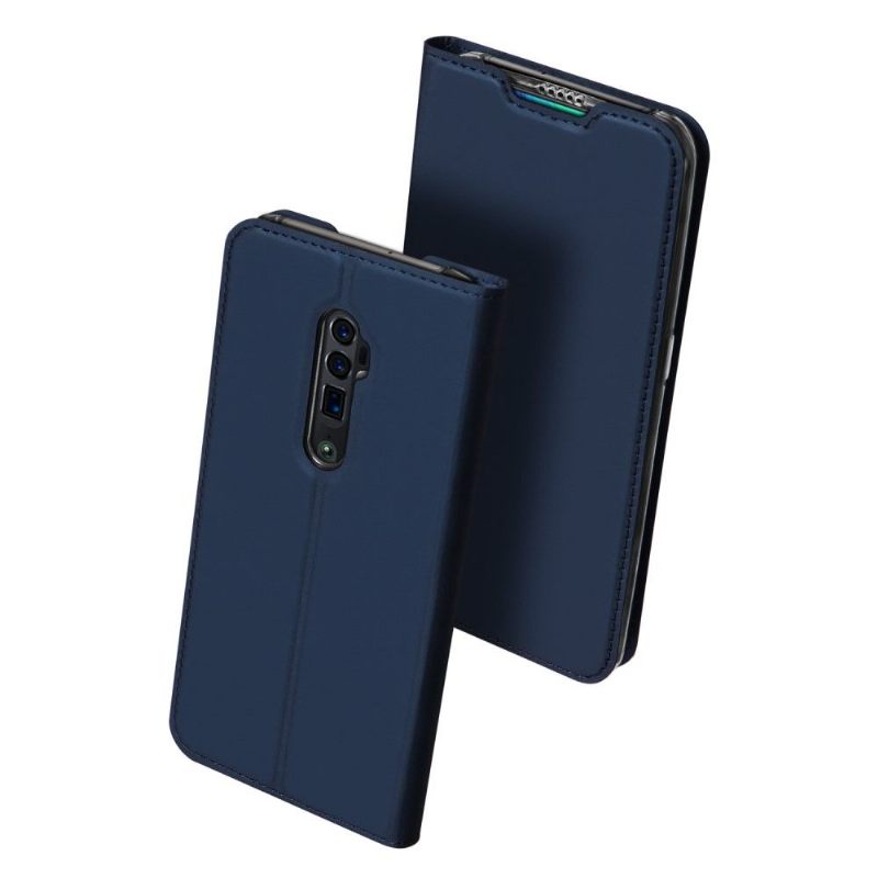 Leren Hoesje voor Oppo Reno 10x Zoom Zakelijk Kunstleer - Marineblauw