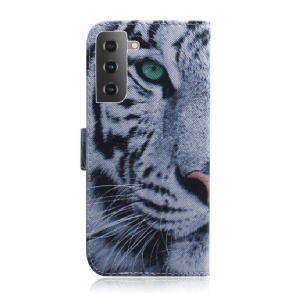 Cover voor Samsung Galaxy S22 Plus 5G Ondersteuningsfunctie Tijgerpatroon