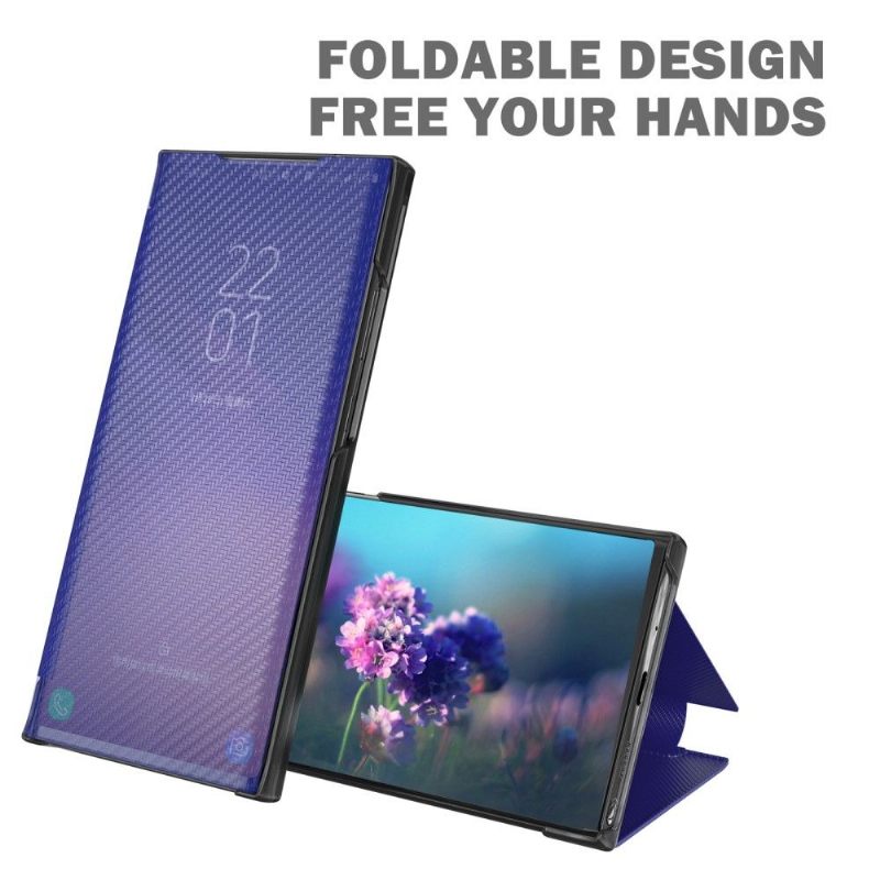 Telefoonhoesje voor Samsung Galaxy S22 Plus 5G Folio-hoesje Koolstofvezel