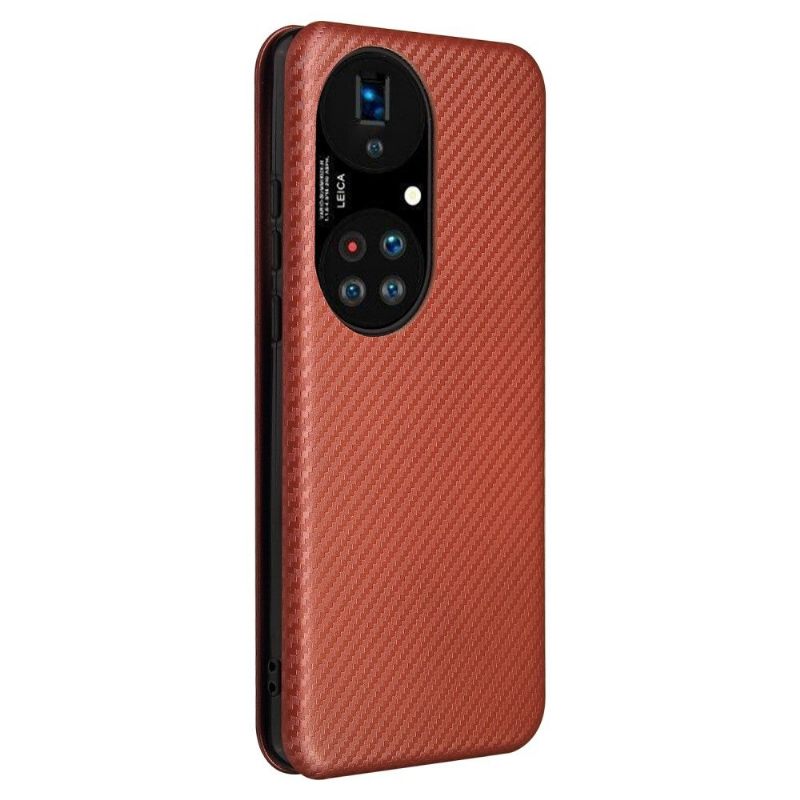 Flip Case voor Huawei P50 Pro Kunstleer Van Koolstofvezel