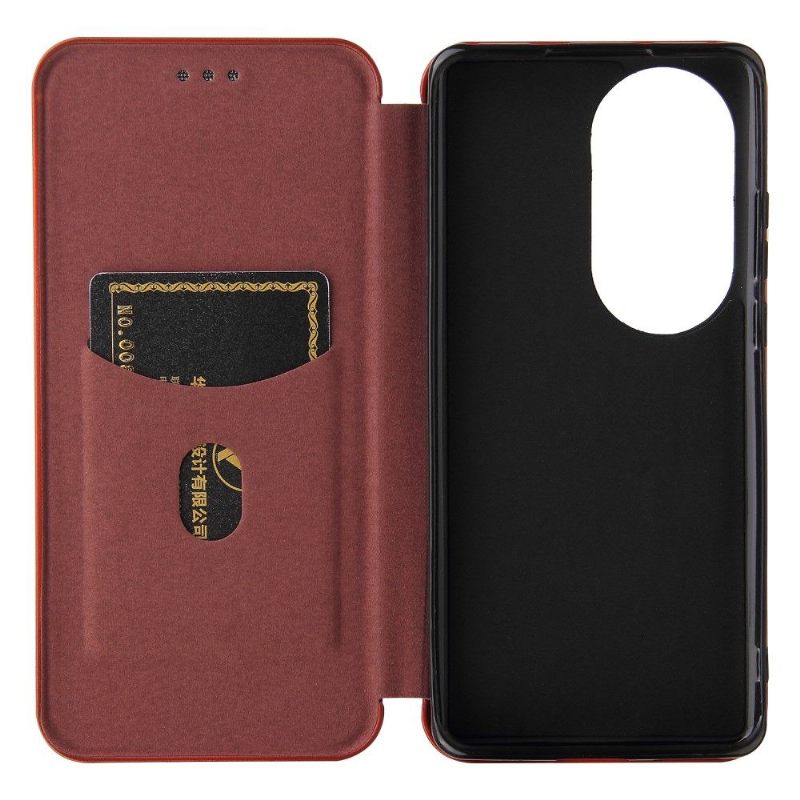 Flip Case voor Huawei P50 Pro Kunstleer Van Koolstofvezel