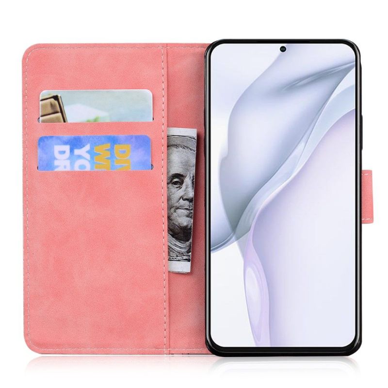 Folio-hoesje voor Huawei P50 Pro Tijger Met Reliëf