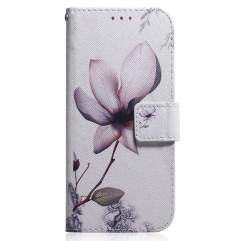 Folio-hoesje voor Xiaomi Redmi Note 12 4G Roze Bloem