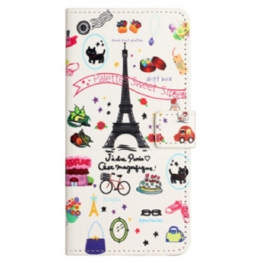 Leren Hoesje voor Xiaomi Redmi Note 12 4G Ik Hou Van Parijs