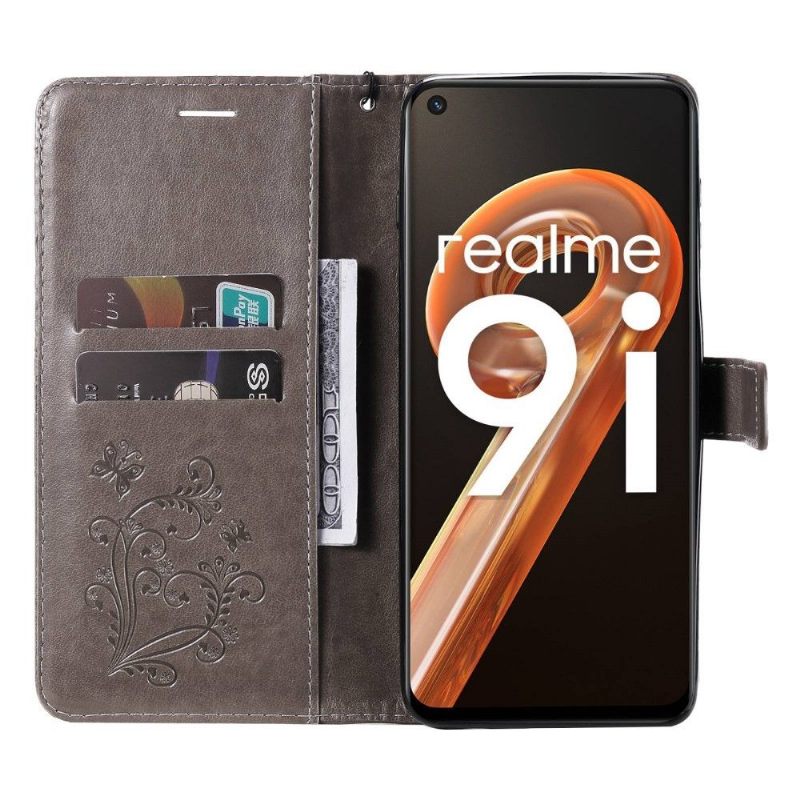 Flip Case voor Realme 9i Ondersteuningsfunctie Vlinders