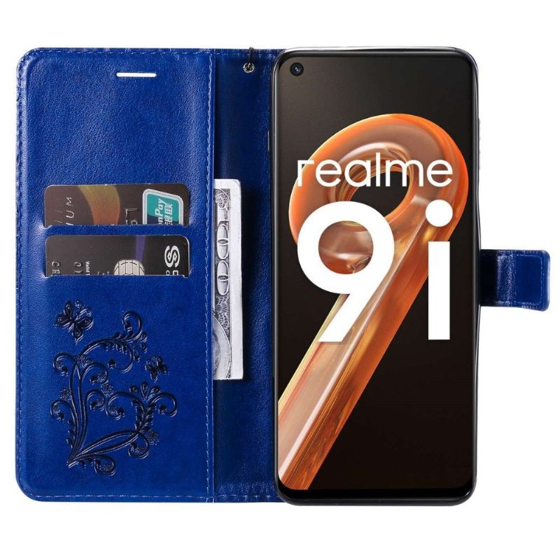 Flip Case voor Realme 9i Ondersteuningsfunctie Vlinders