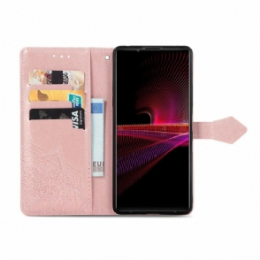 Leren Hoesje voor Sony Xperia 1 III Reliëf Mandala