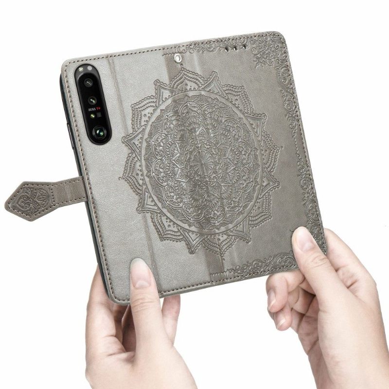 Leren Hoesje voor Sony Xperia 1 III Reliëf Mandala