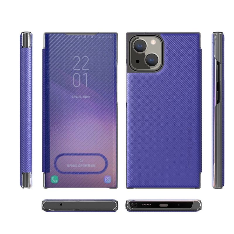 Telefoonhoesje voor Samsung Galaxy M12 Folio-hoesje Koolstofvezel