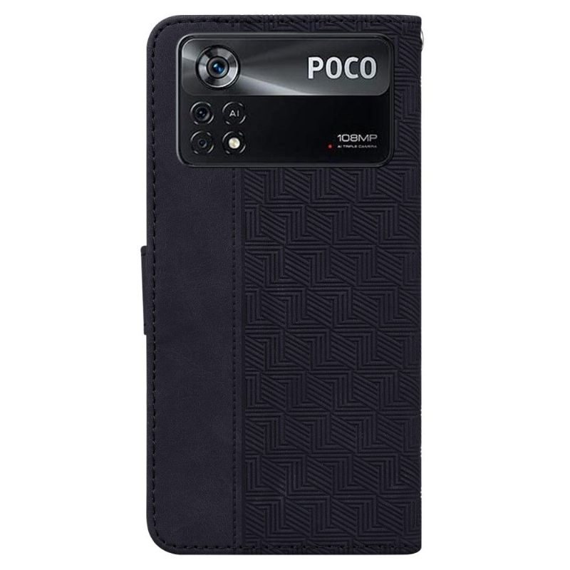 Cover voor Poco X4 Pro 5G Folio-hoesje Faux Leather Folio Strepen