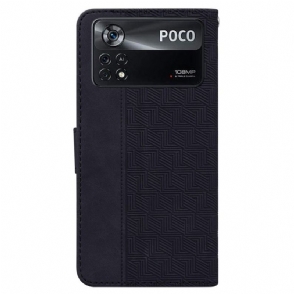 Cover voor Poco X4 Pro 5G Folio-hoesje Faux Leather Folio Strepen