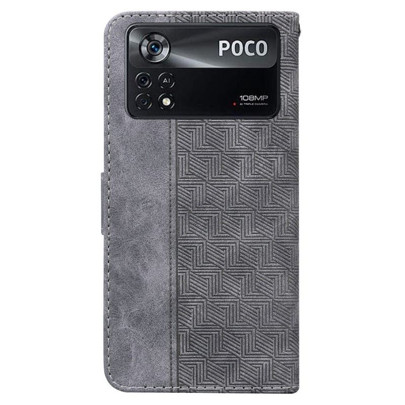 Cover voor Poco X4 Pro 5G Folio-hoesje Faux Leather Folio Strepen