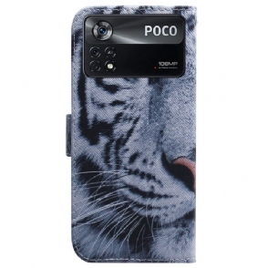 Cover voor Poco X4 Pro 5G Witte Tijger