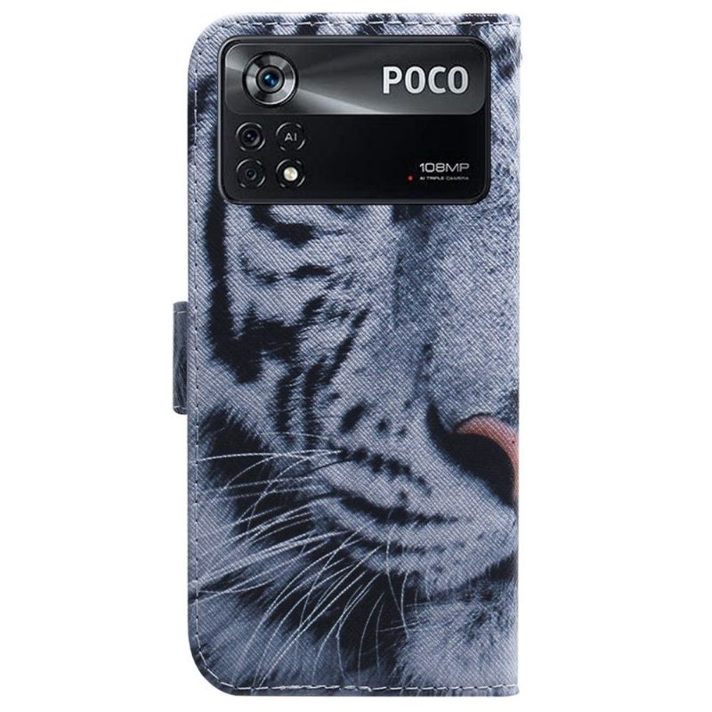 Cover voor Poco X4 Pro 5G Witte Tijger