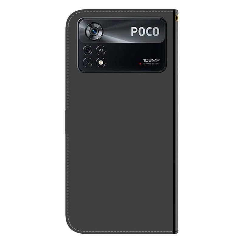 Folio-hoesje voor Poco X4 Pro 5G Anti-fall Spiegeleffect Van Imitatieleer