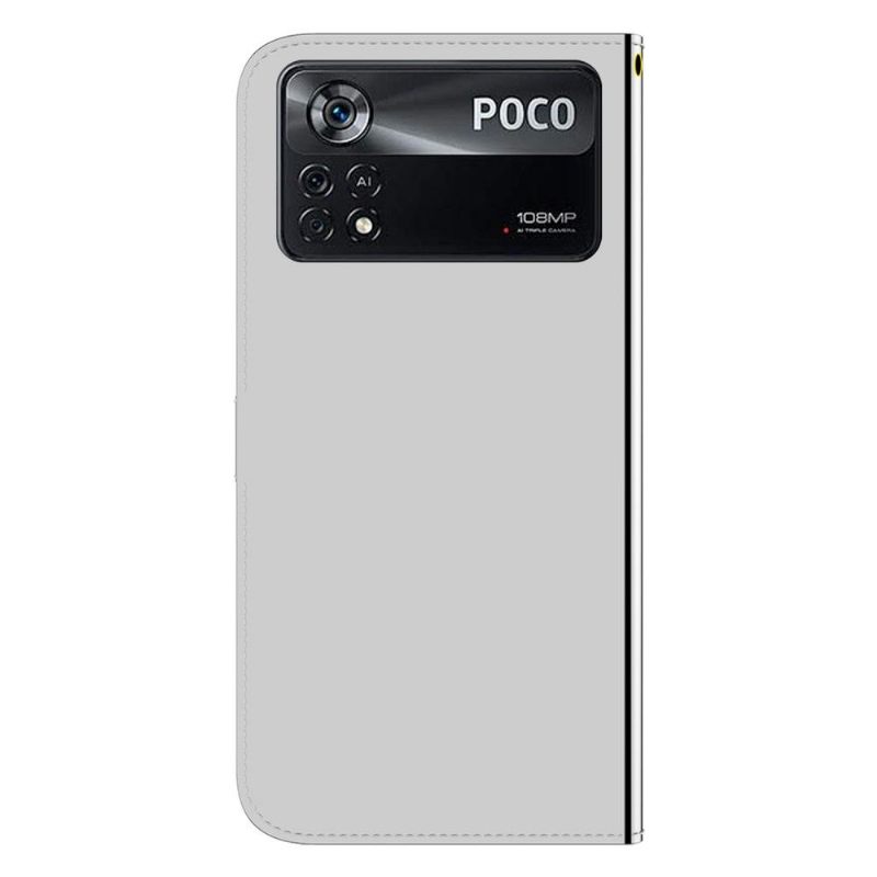 Folio-hoesje voor Poco X4 Pro 5G Anti-fall Spiegeleffect Van Imitatieleer