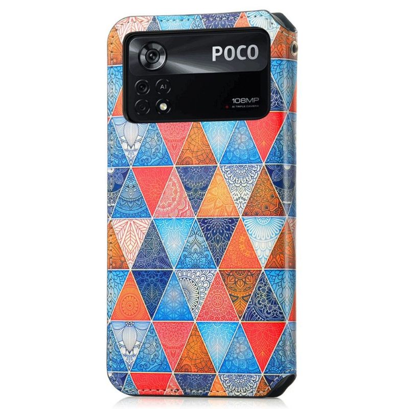 Folio-hoesje voor Poco X4 Pro 5G Caleidoscoop Mandala Flip Flap