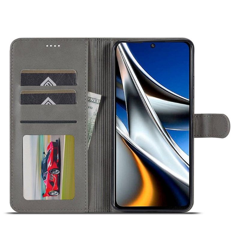 Folio-hoesje voor Poco X4 Pro 5G Ledereffect Lc.imeeke