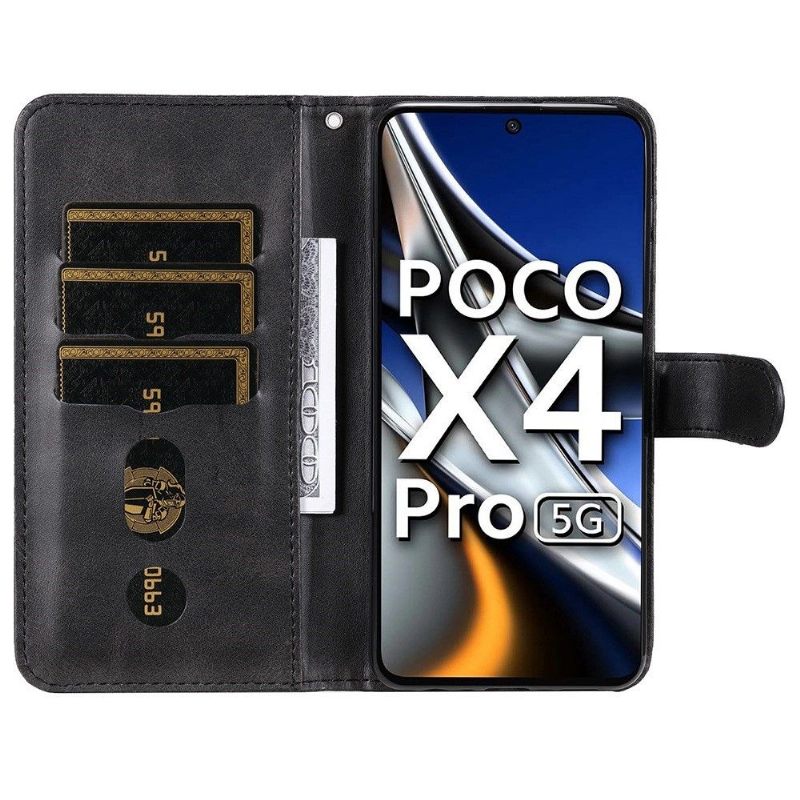 Folio-hoesje voor Poco X4 Pro 5G Portemonnee Leren Elena Portemonnee