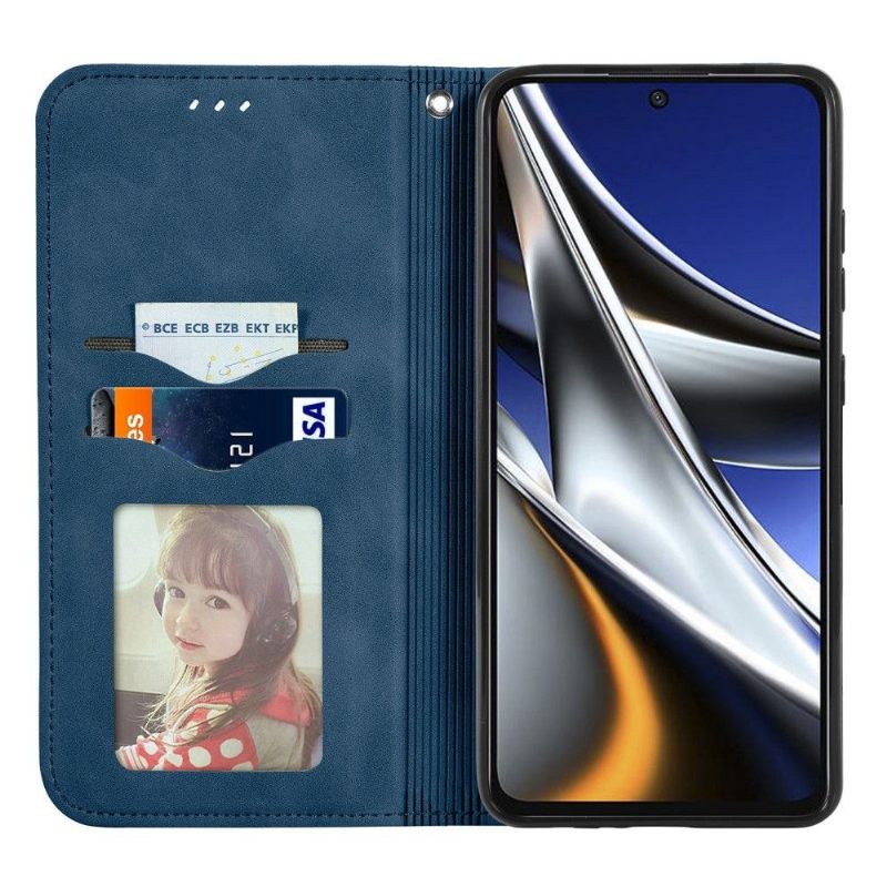 Folio-hoesje voor Poco X4 Pro 5G Zakelijk Retro